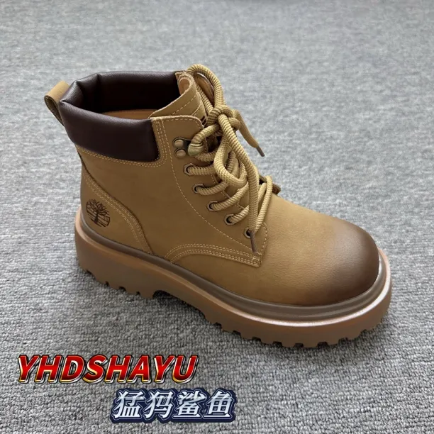 【真皮牛皮】广州新款四季款英伦增高复古厚底大黄蜂防滑马丁靴