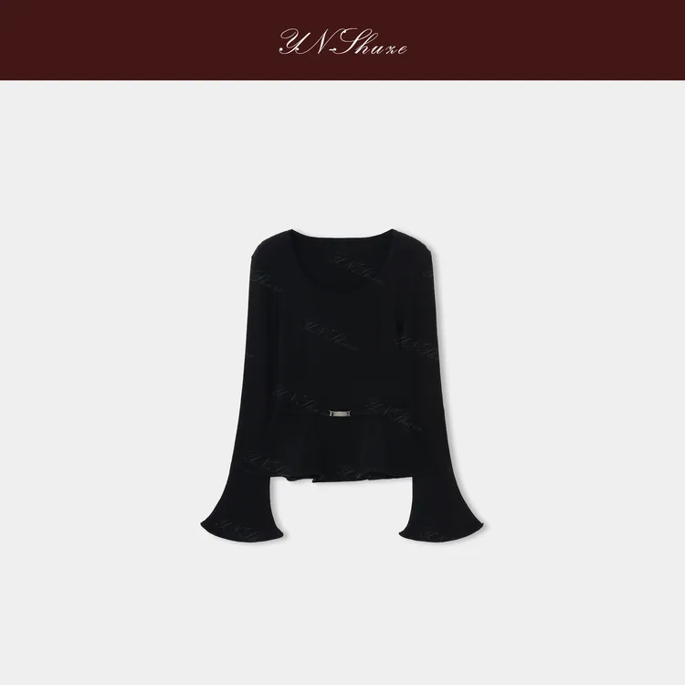 YN-SHUZE秋冬季净版气质修身美丽诺羊毛打底上衣SZ-YNB-1479