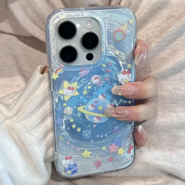 BANCA旋涡晕染星球KT猫适用苹果16/15/14手机壳华为vivo小米oppo