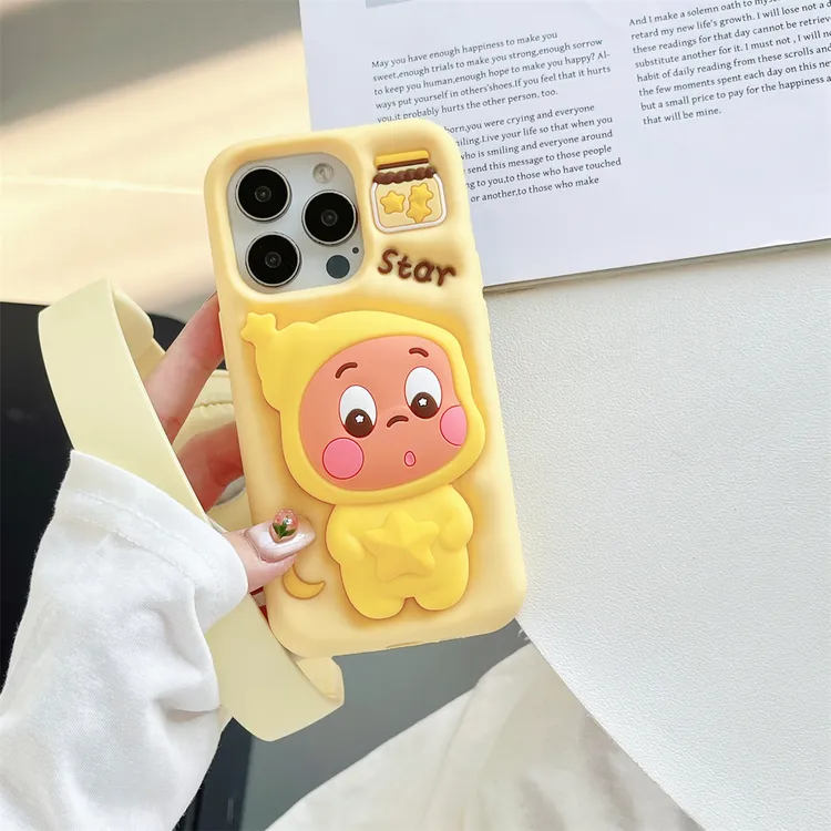 捏捏星星人适用苹果17Pro手机壳按压iPhone16防摔15/13保护套14