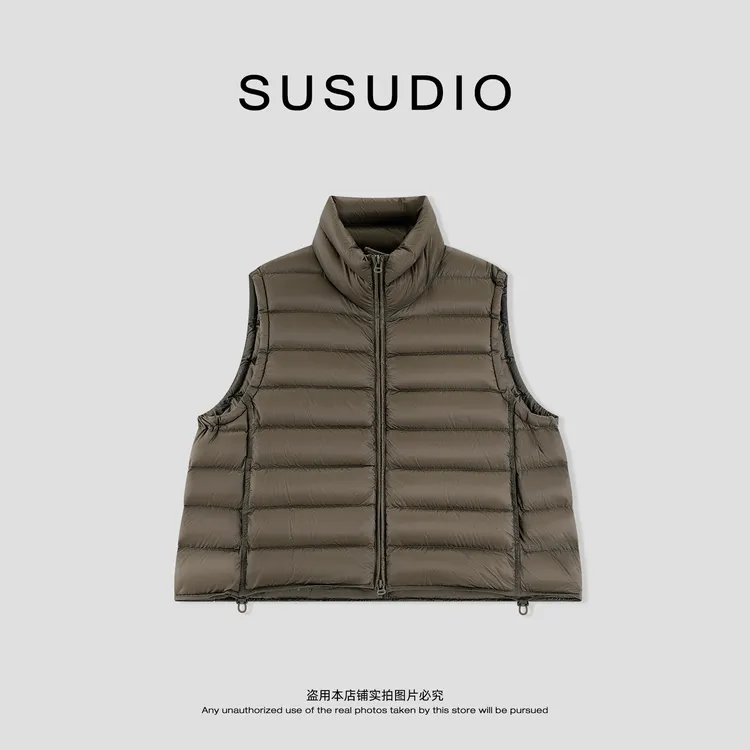 SUSUDIO 轻薄保暖修身显瘦坎肩立领排骨马甲羽绒服 70269