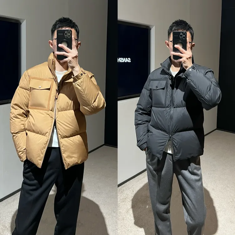 【暖奢极简】冬季 M系90白鸭绒高蓬保暖简约立领羽绒服夹克外套男士