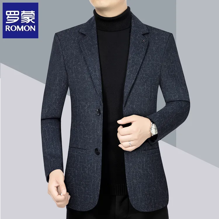 罗蒙西服男2025秋季新款商务西服男士中年名牌时尚潮流西装外套