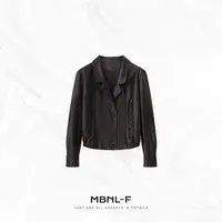 MBNL-F“水晶油蜡皮衣” 100%绵羊皮质感纹理皮衣 秦磊XM-XPY2557