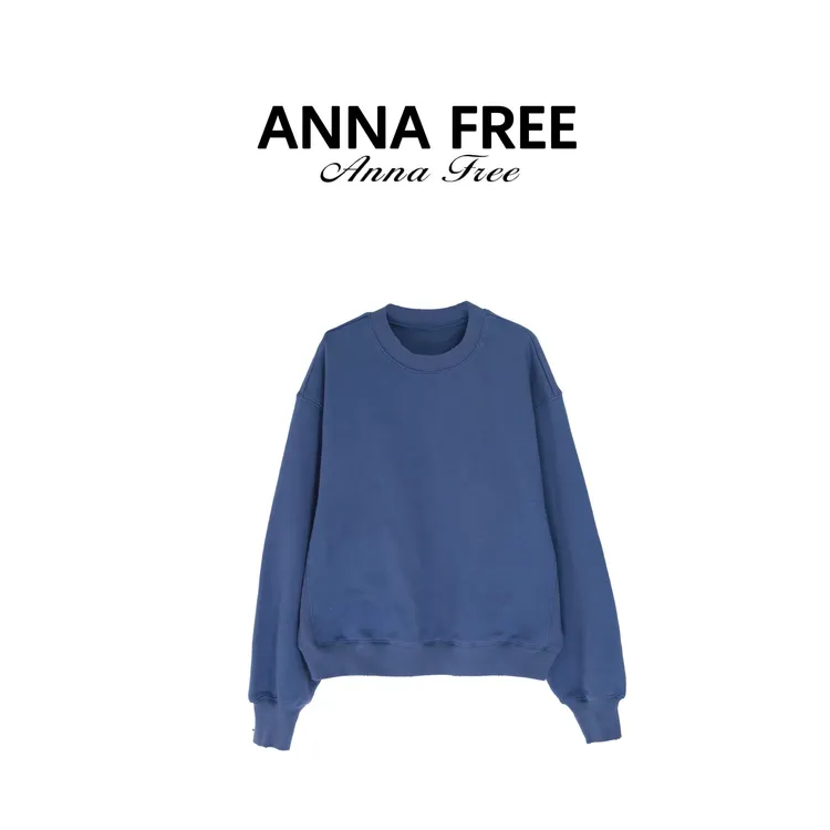 ANNA FREE 【重磅高克重】圆领套头卫衣秋季新款纯色卫衣ZCD25845