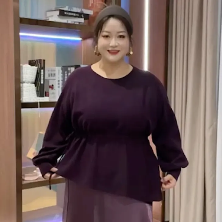 秋冬季休闲百搭套头抽绳显瘦上衣T恤D919