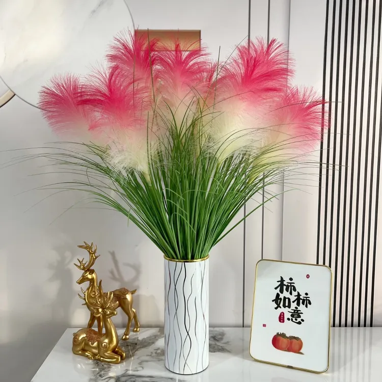 芦苇花假花花艺软装家居摆件客厅电视柜橱窗装饰婚庆花艺仿真植物