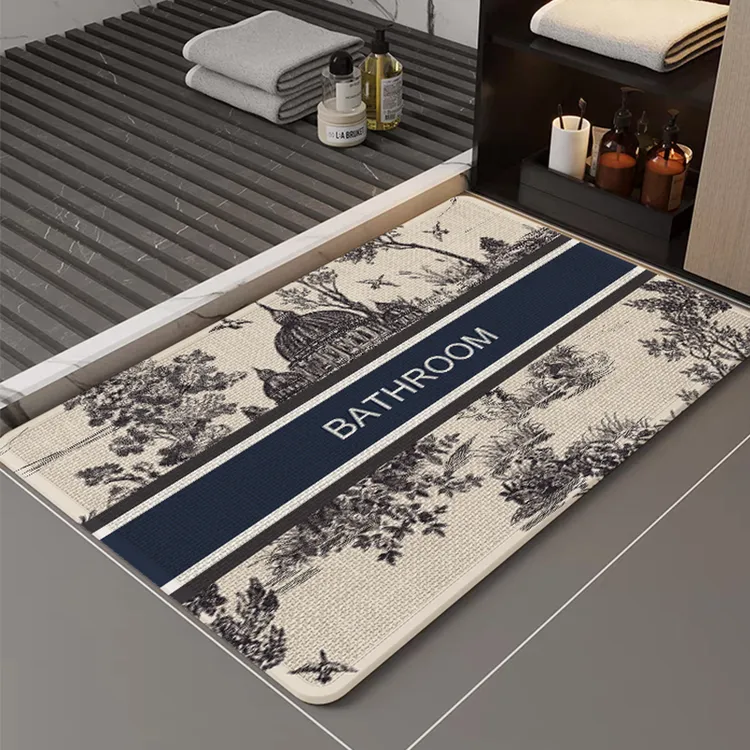 浴室地垫吸水防滑家用卫生间编织厕所脚垫门口地毯洗手间垫子耐脏