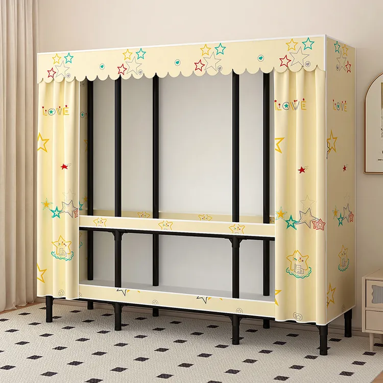 出租房专用布衣柜经济实用衣柜全钢架加粗加固结实耐用衣柜收纳柜