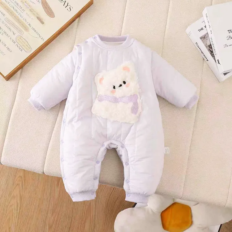 三防百搭甜美冬季通用秋冬森系女哈衣爬爬服新生婴幼儿加厚保暖