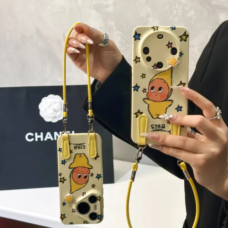 奥菲顿可爱小星星人挂绳适用苹果17菲林16手机壳华为vivo小米oppo