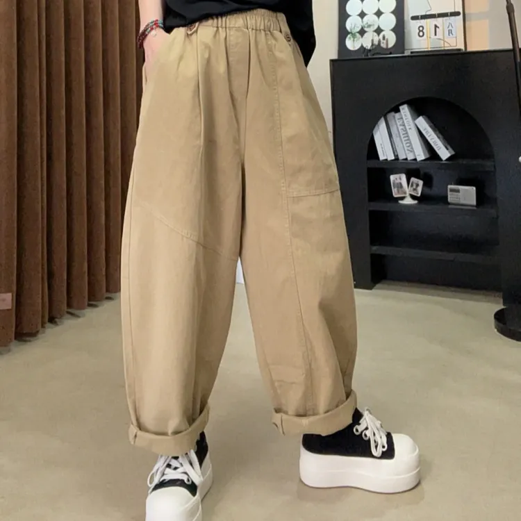 2530#休闲百搭春秋韩版宽松洋气纯色休闲裤