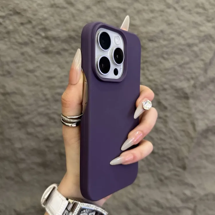 夏日款简约无边框纯色大孔适用iPhone16promax苹果15手机壳13软14