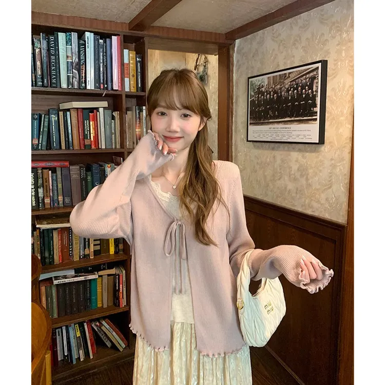 【优芭拉】2025奶fufu宽松外搭慵懒开衫外套温柔软糯修身显瘦上衣