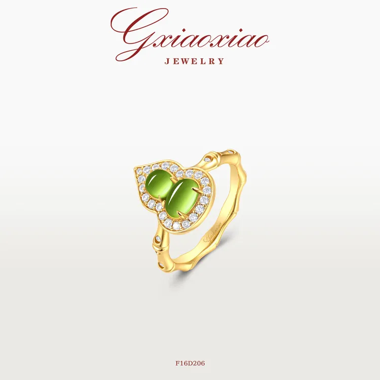 G XIAOXIAO 镀K金 新中式气质高级百搭葫芦戒指 F16D206