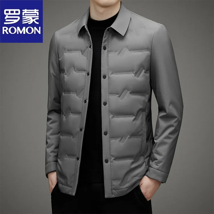 Romon/罗蒙轻薄短款羽绒服男加厚保暖休闲夹克男士秋冬季新款外套