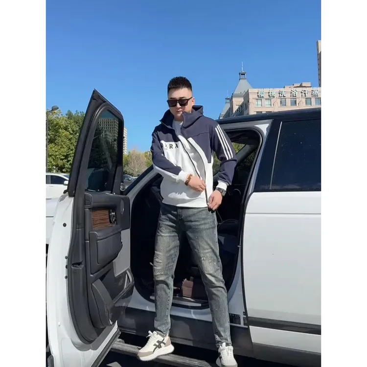 秋冬刺绣字母大兜卫衣男士卫衣时尚秋季上新长袖百搭潮流高端连帽