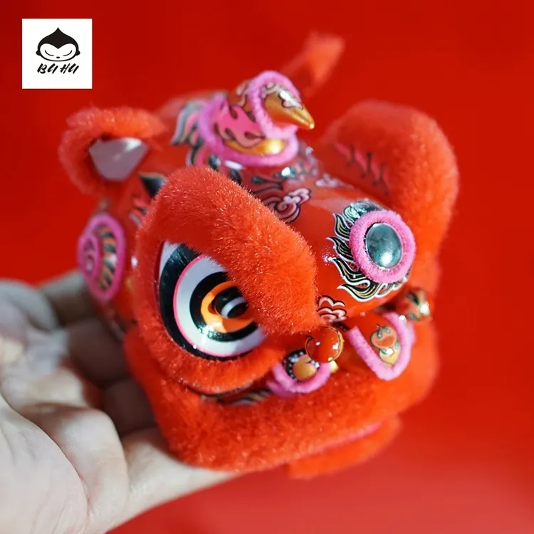 BUHU新年款醒狮雄狮少年车摆件广东特色手办新年礼品