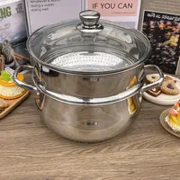 26cm德国定制晶曜不锈钢双层蒸锅家用厨房必备轻奢【汤家限定】