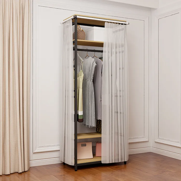 简约金属衣帽间衣帽架开放式落地组合衣架家用卧室步入式衣柜挂衣