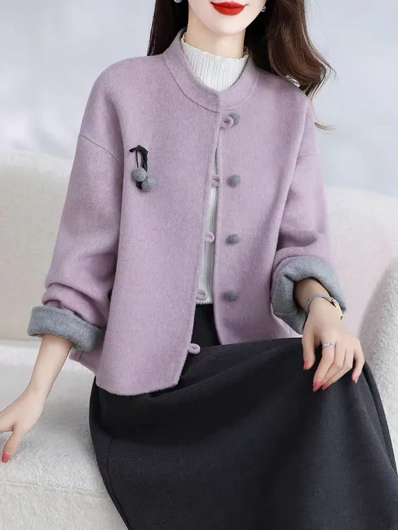 2025秋冬新款双面羊毛大衣女短款小个子百搭显瘦减龄羊绒毛呢外套