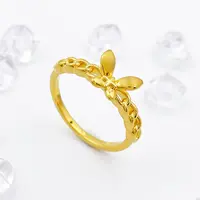 【飘飘严选】足金999 链环蝴蝶戒指1.11 19圈口