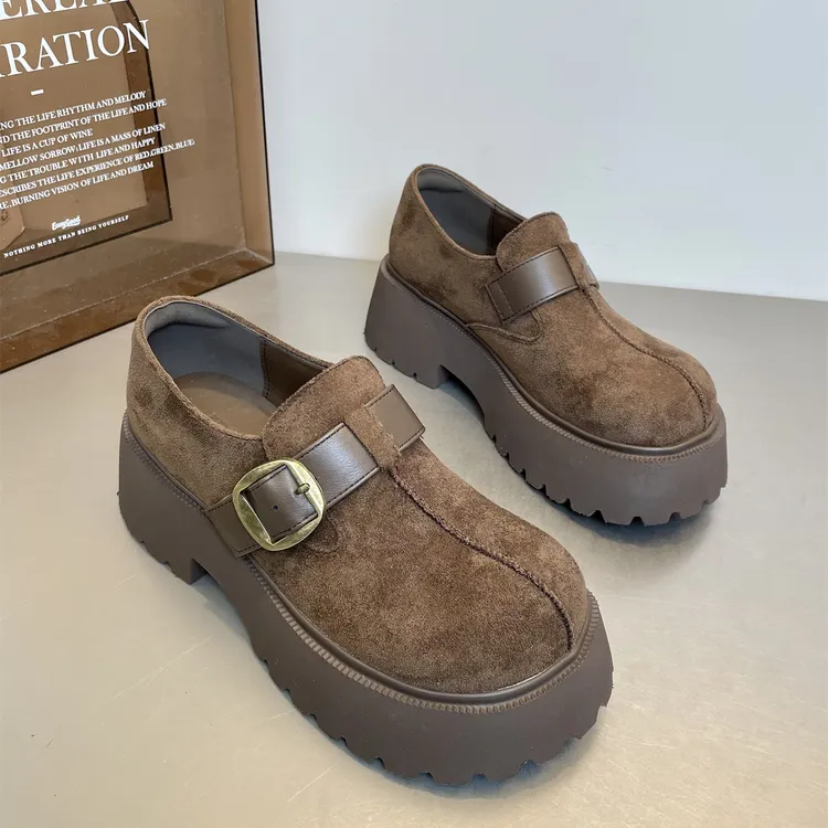 欧洲站全包勃肯鞋女款2026春季新款单鞋休闲鞋复古英伦厚底乐福鞋