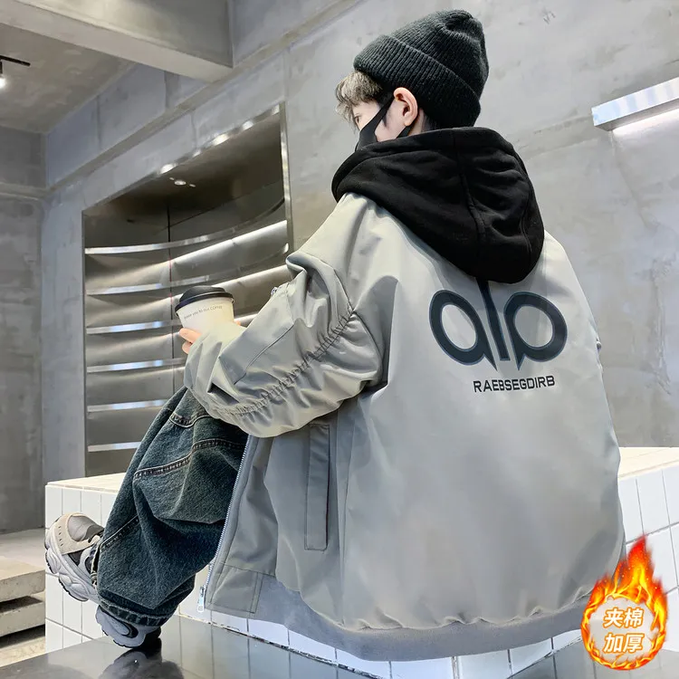 男童冬装夹棉加厚外套2025新款冬季中大儿童男孩秋冬款冲锋衣款潮