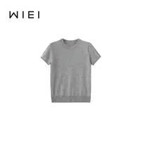 《WI EI》牛乳糖*1oo羊绒经典简约康赛妮纱线针织圆领短袖W25209001
