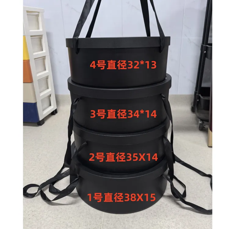 丝带手提圆形礼盒水果花盒套3心形爱心玫瑰鲜花花束包装盒礼盒空