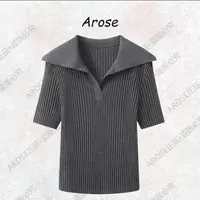 【AR0SE•正品】2025秋季V领短袖女针织毛针织衫上衣毛衣女装3128