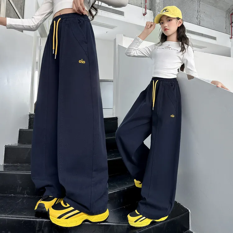 女童裤子春秋款2025新款儿童直筒裤洋气时髦休闲裤中大童运动长裤