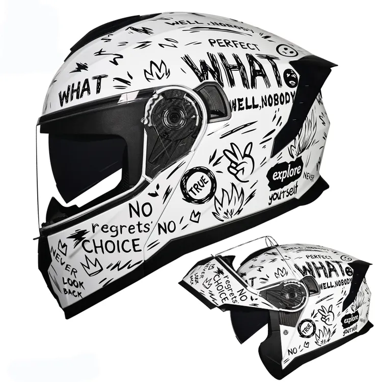 LVS摩托车3C认证头盔男女揭面盔双镜半全覆机车蓝牙国标个性电摩