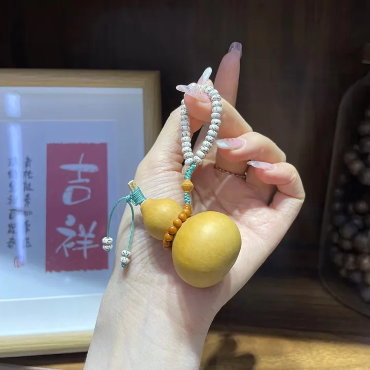 葫芦手把件 搭配橄榄核 星月菩提（葫芦大小随机）CF210