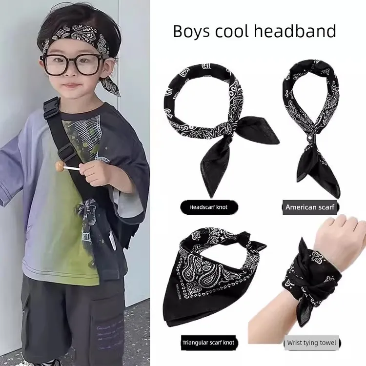 儿童发带嘻哈爵士街舞头带发箍男孩男女童表演演出头饰运动头巾配