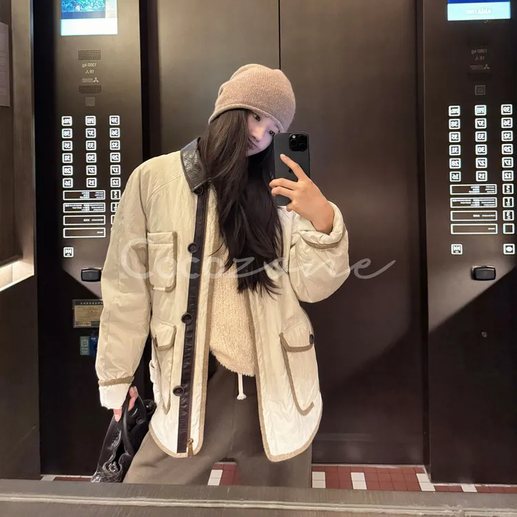 COCO ZONE 刘一一  “口袋外套”复古拼接外套 CD2A2559