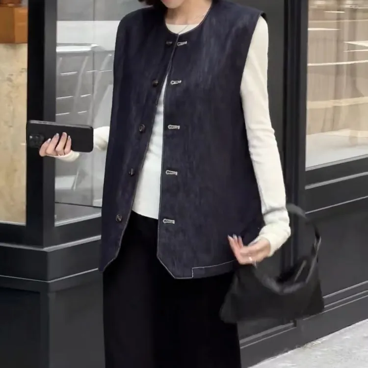 新款设计感国风复古马甲休闲百搭半身裙时尚潮流女装