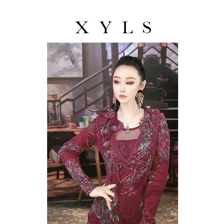 女装连衣裙弹力印花T006569-1