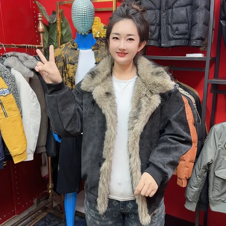 2025秋冬季新款皮衣时尚休闲保暖加毛外套915