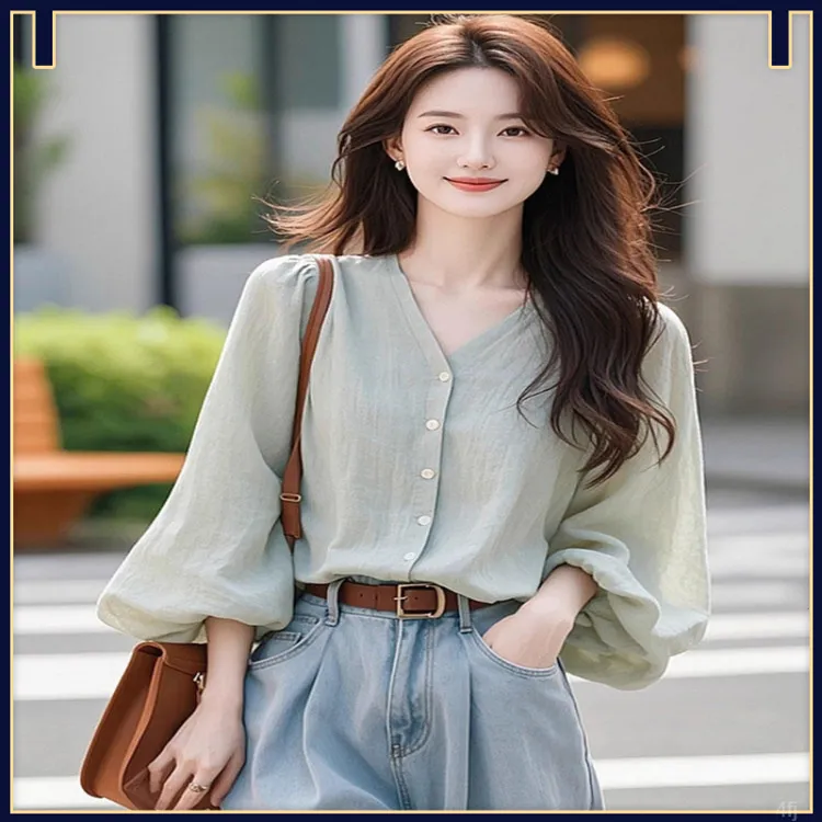小众女款长袖2025气质衬衫女款爆款秋装宽松小衫显瘦新款上衣衬衣