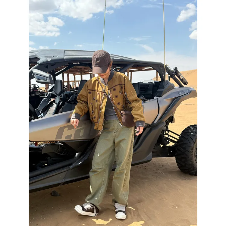 PH《鎏金绣场》重工刺绣双面穿潮流时尚百搭骆驼绒夹棉棒球服PH6038