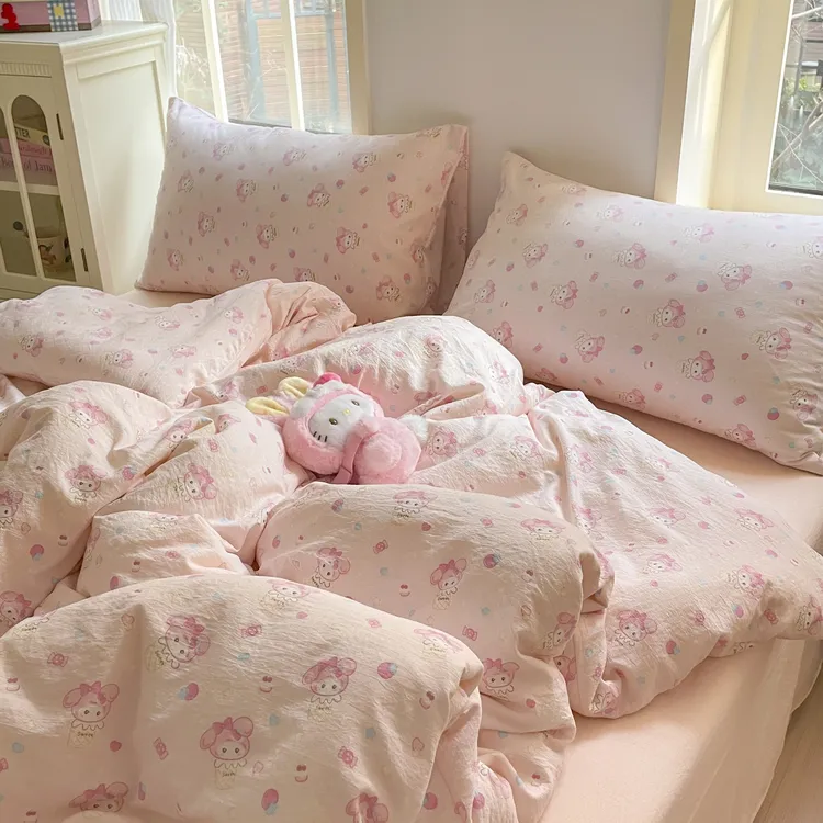少女心水洗棉提花双层纱被套单件非全纯棉超柔被罩单独宿舍单人春