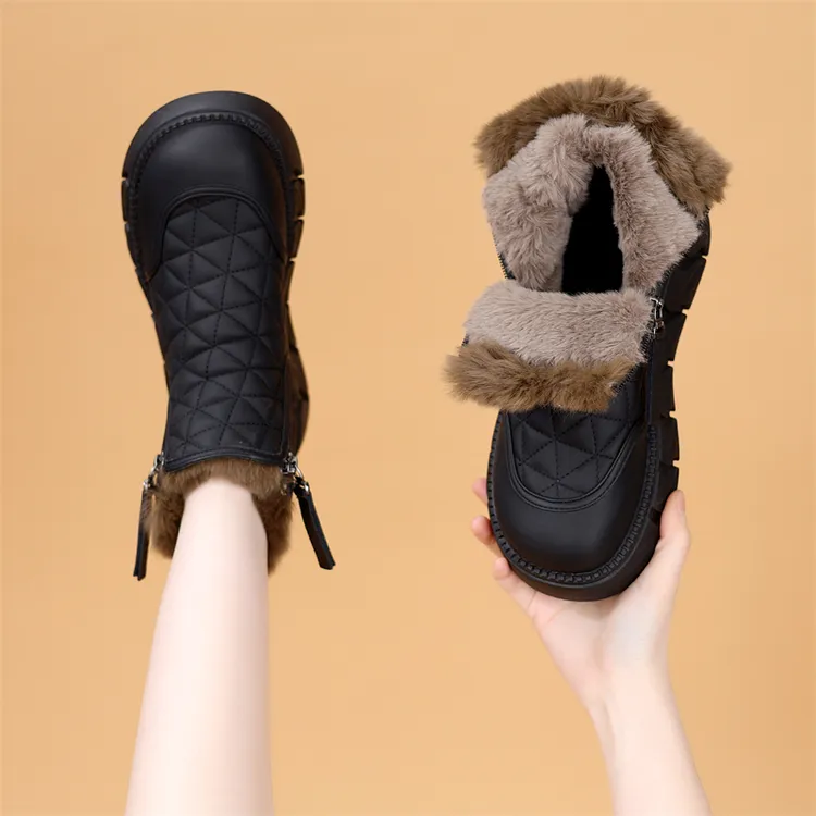 加绒加厚雪地靴女厚底2025新款冬季轻便防水防滑软底大棉鞋大码41