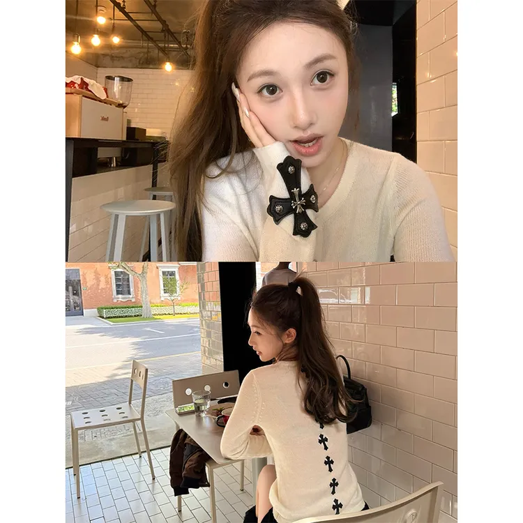 【私服定制款】巨难搞的一件重工克*心十字银扣针织衫23079#