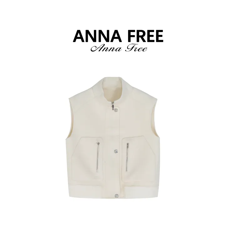 ANNA FREE 立领双面昵马甲女简约保暖冬季新款百搭无袖上衣Z8707