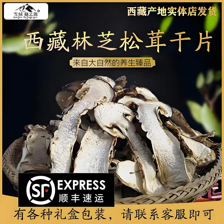 雪域藏之源西藏林芝松茸干片巴松措鲁朗正宗带皮松茸干货500克