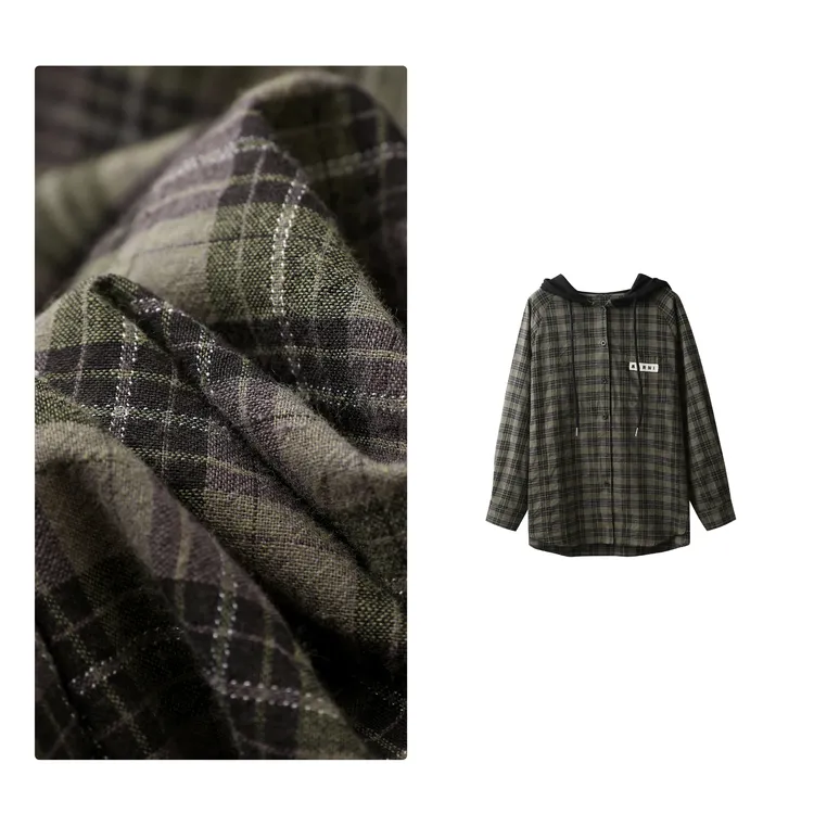 门店57&9！慵懒风穿搭！格外时髦/连帽假两件廓版衬衫外套D00003