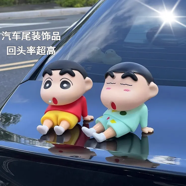 电动车尾部蜡笔小新公仔摩托挂件玩偶网红汽车摆件七夕情人节礼物