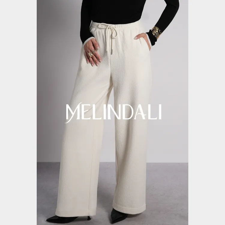 Melinda Li【懒懒裤】梦颖私服针织吸湿发热松紧腰宽松直筒裤卫裤