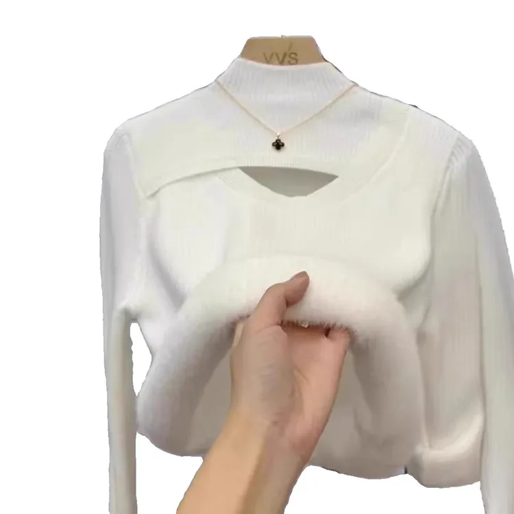 上衣百搭时尚显瘦洋气韩版气质设计感针织衫毛衣打底衫2025年冬季